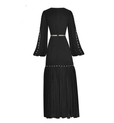 40s Black Beaded Dress