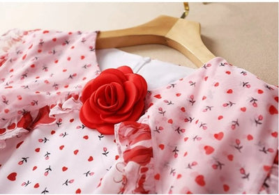 40s Dress Pink Hearts