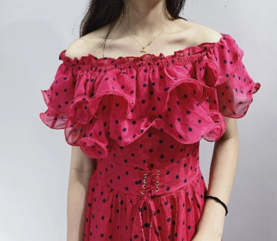 Red Volume 40s Dress