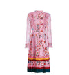 40s High Waist Dress Pink Floral