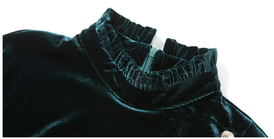 Green Velvet 40s Dress