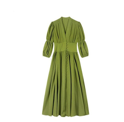 40s Dress Green Buttons