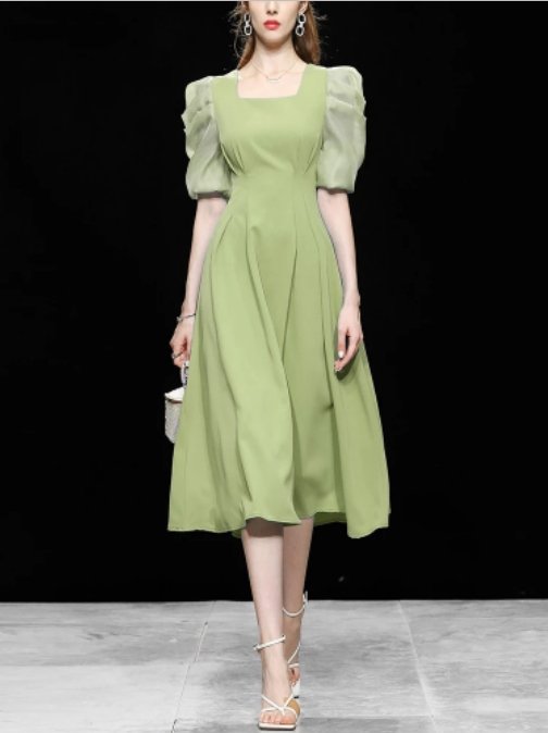 40s Vintage Pale Green Dress