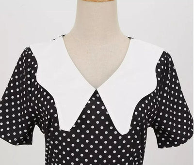 50s 60s Black And White Dress