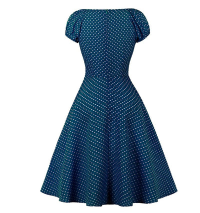 50s Dress Blue Dots