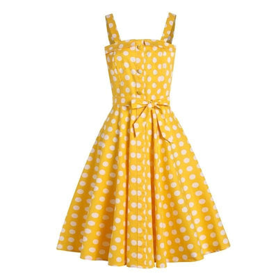 50s Yellow Polka Dot Dress