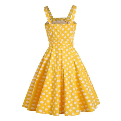 50s Yellow Polka Dot Dress