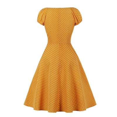 Yellow Dots 50s Dress