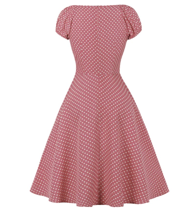 50s Pink Polka Dot Dress