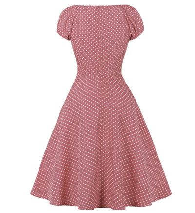 50s Pink Polka Dot Dress