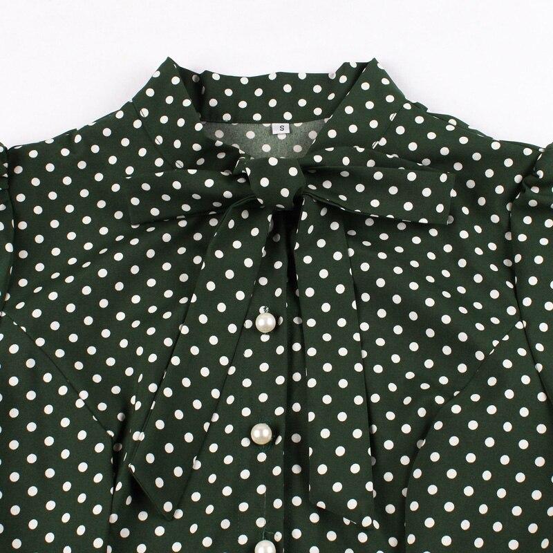 50s Vintage Green Polka Dot Dress