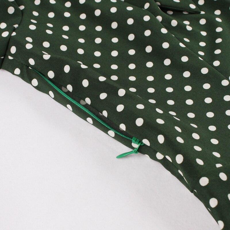 50s Vintage Green Polka Dot Dress