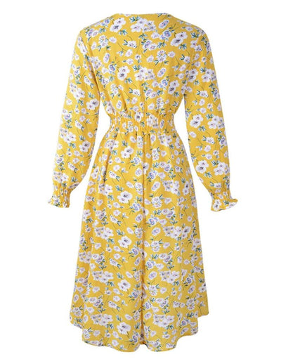 Yellow Elastic 60s Dress