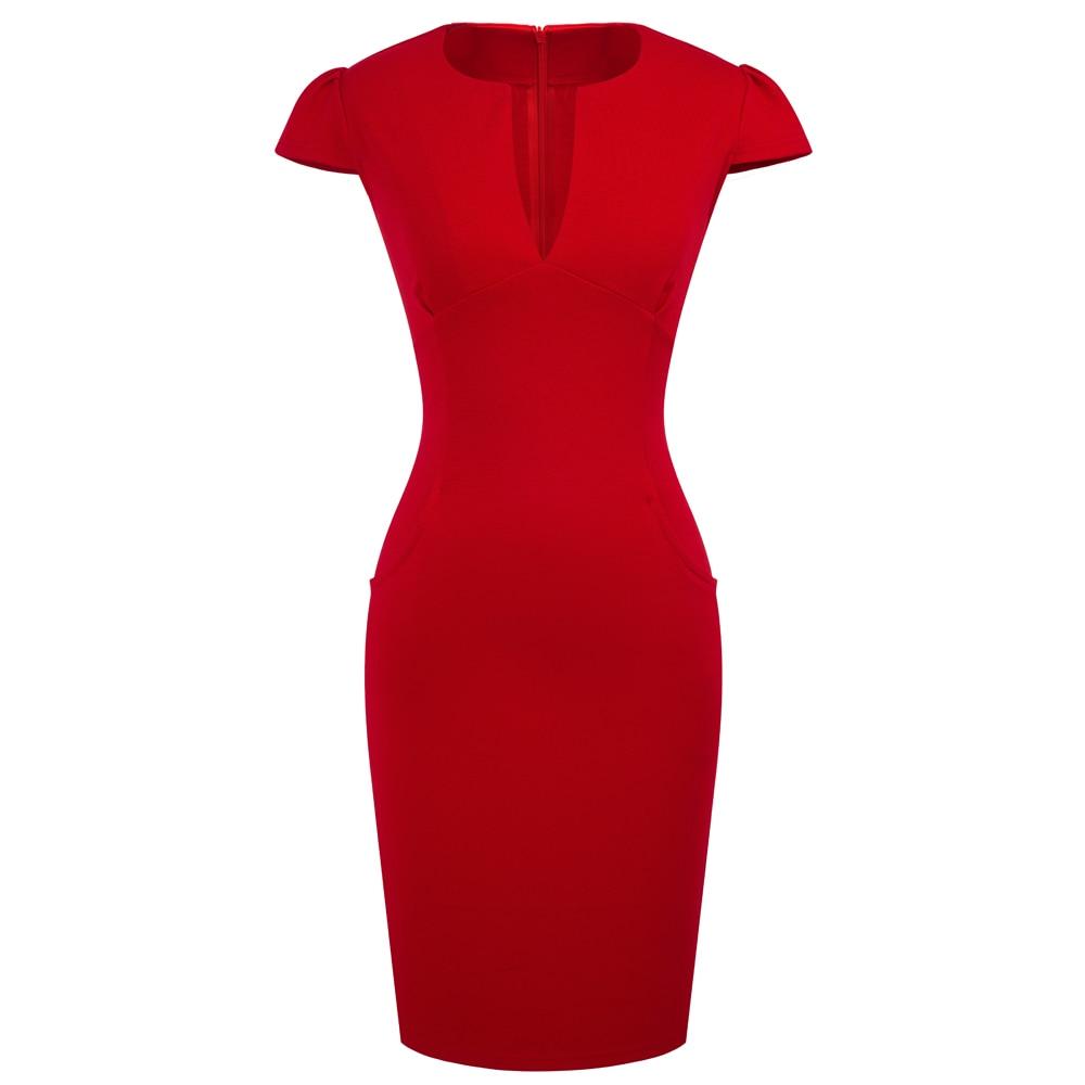 60s Dress Solid Red