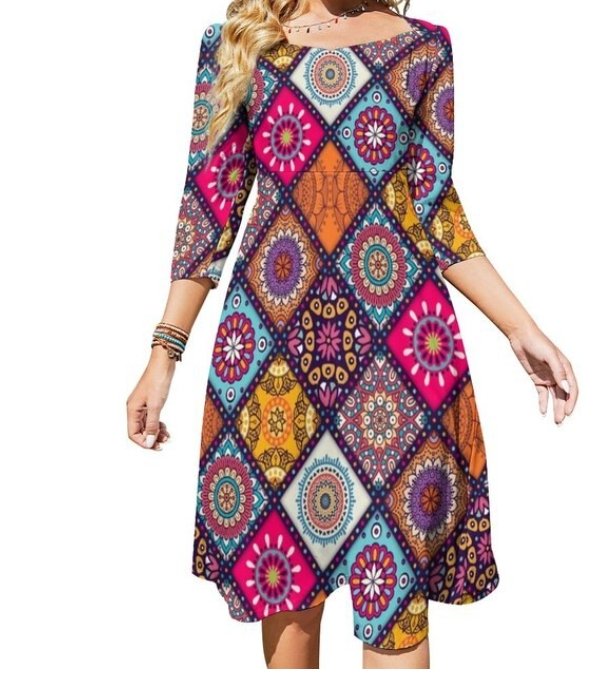 70s Hippie Colorful Dress