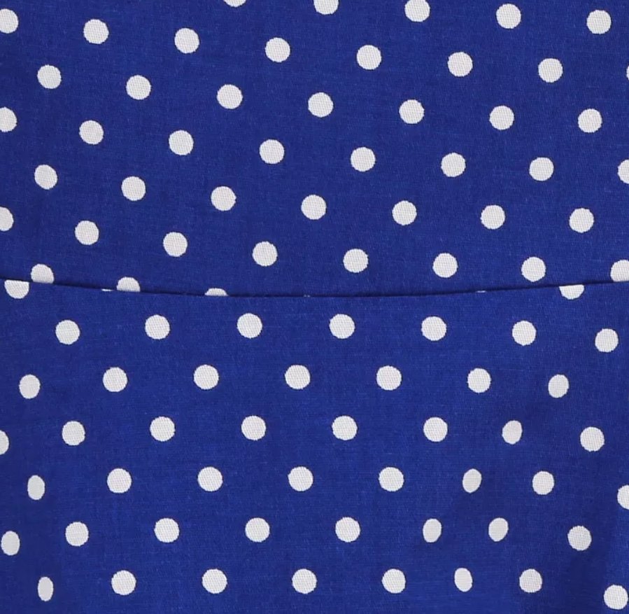 Blue Dress With White Polka Dots Vintage