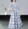 Vintage Flowers Blue Dress