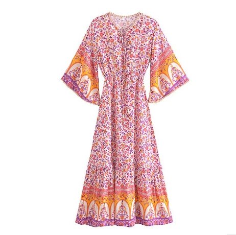 70s Flower Bohemia Dress