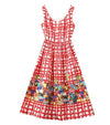 Vintage 40s Red Check Dress
