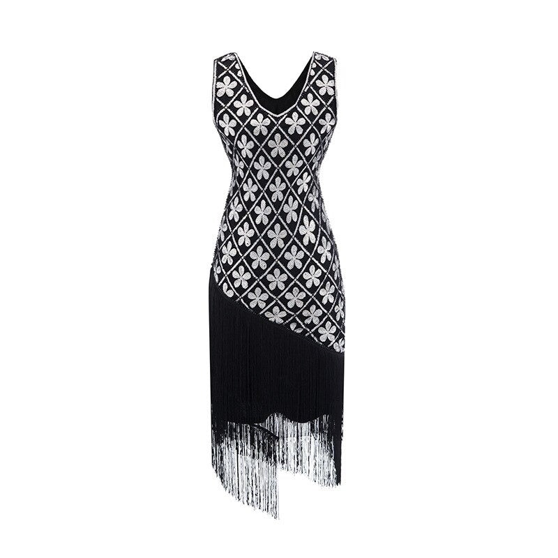 20s Charleston Dress - Black & Silver