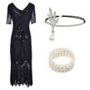 Black 1920s Charleston Dress