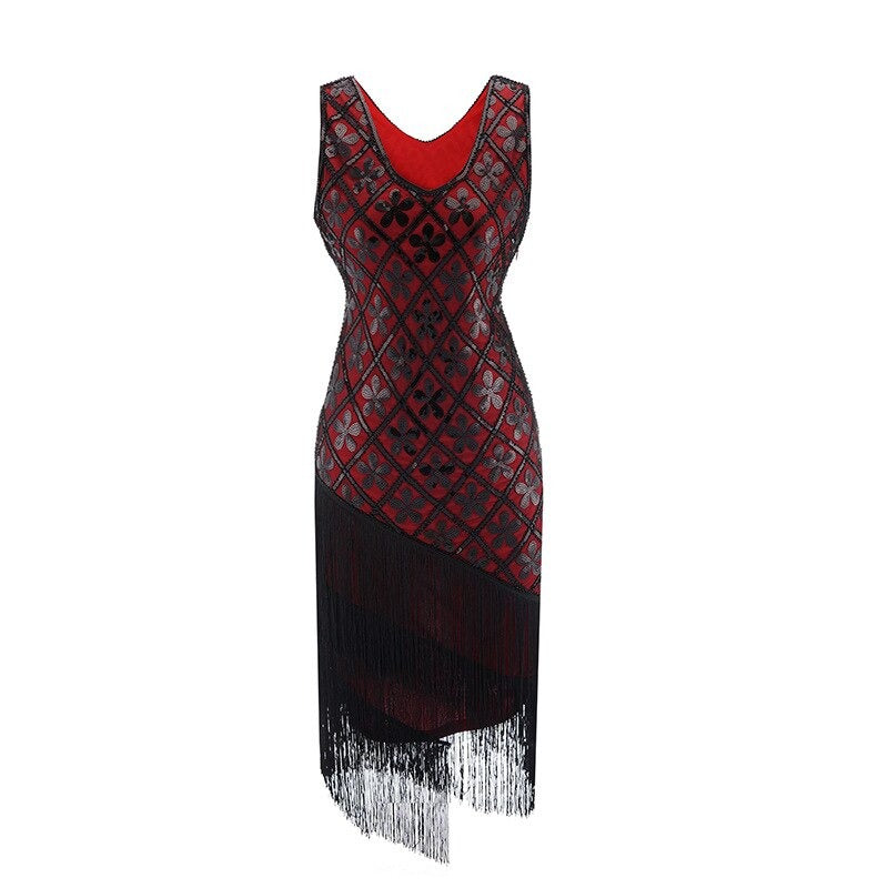 20s Charleston Dress - Black And Red