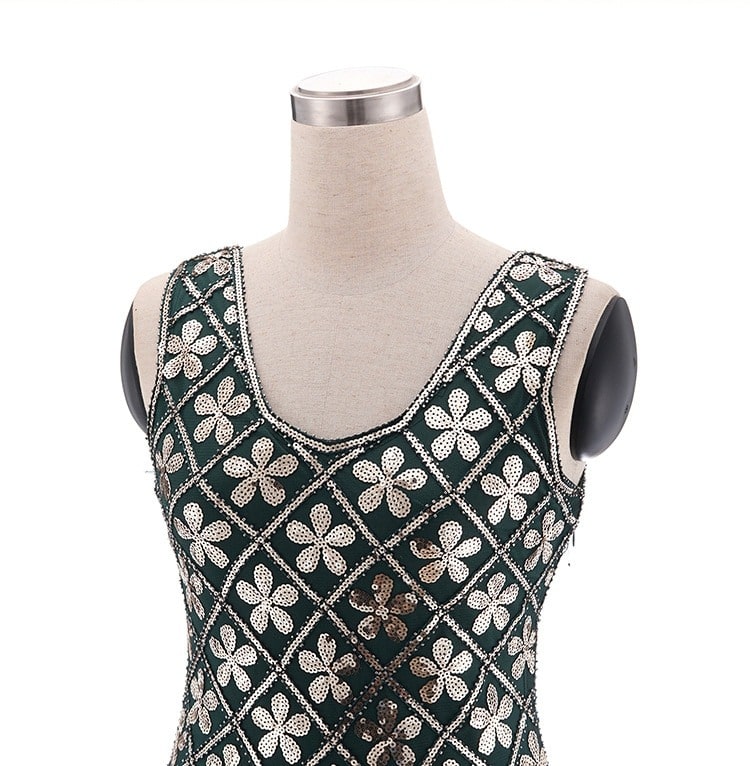 20s Charleston Dress - Green & Gold
