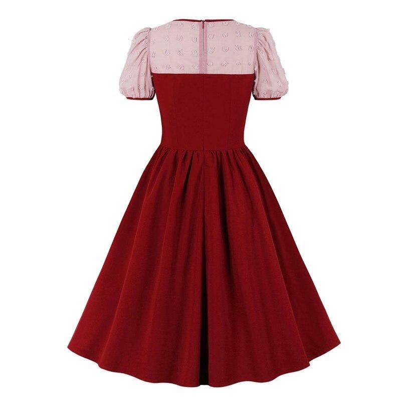 Burgundy 50s Cocktail Dress