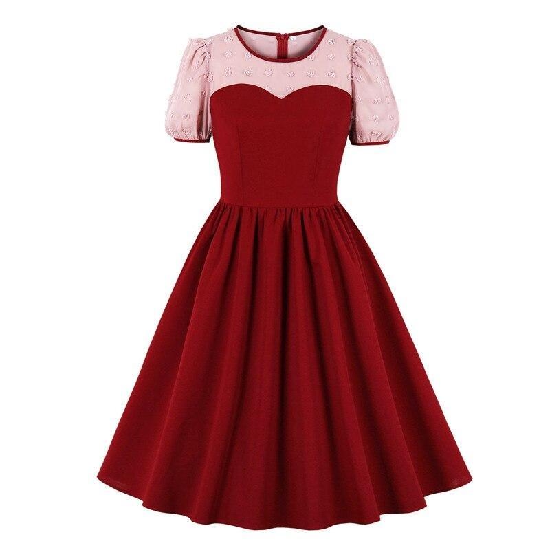 Burgundy 50s Cocktail Dress