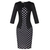 50&#39;er Pencil Dress Sort Polka Dot