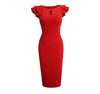 50s Pencil Dress Red