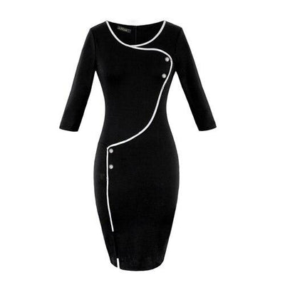 60s Pencil Dress Black