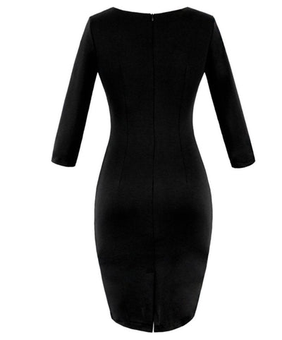 60s Pencil Dress Black