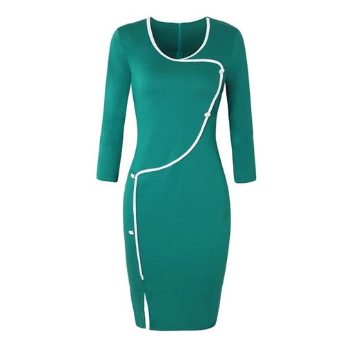 60s Pencil Dress Green