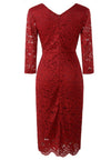 Vintage 50s Burgundy Pencil Dress