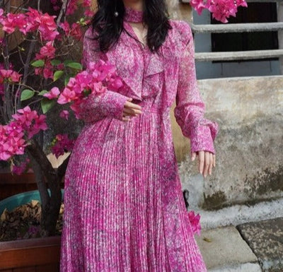 Pink Floral Vintage Ceremony Dress