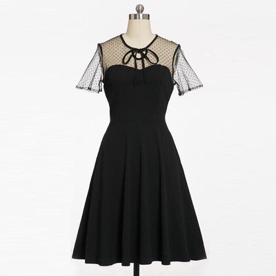 Black Plus Size 50s Party Dress