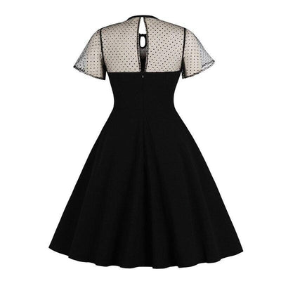 Black Plus Size 50s Party Dress