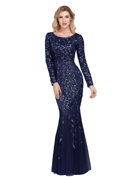 Chic Gatsby Navy Evening Dress