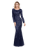فستان سهرة أنيق باللون الكحلي من غاتسبي