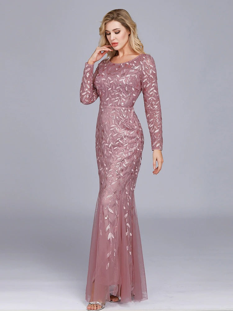 Chic Evening Dress - Mauve Gatsby