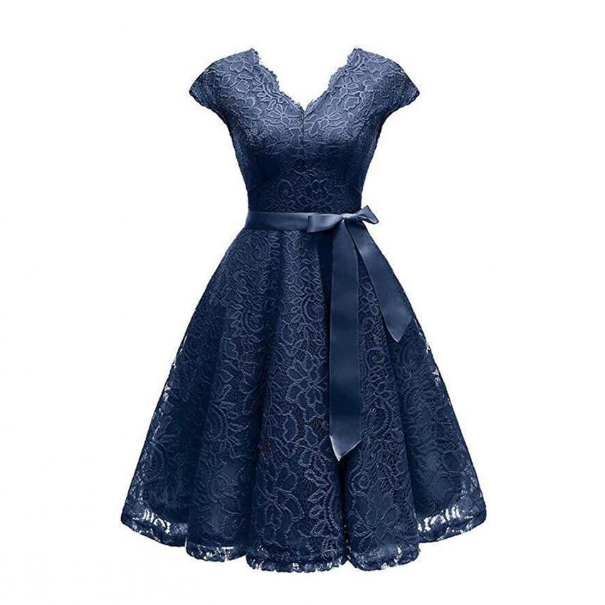 Navy Lace 50s Party Dress