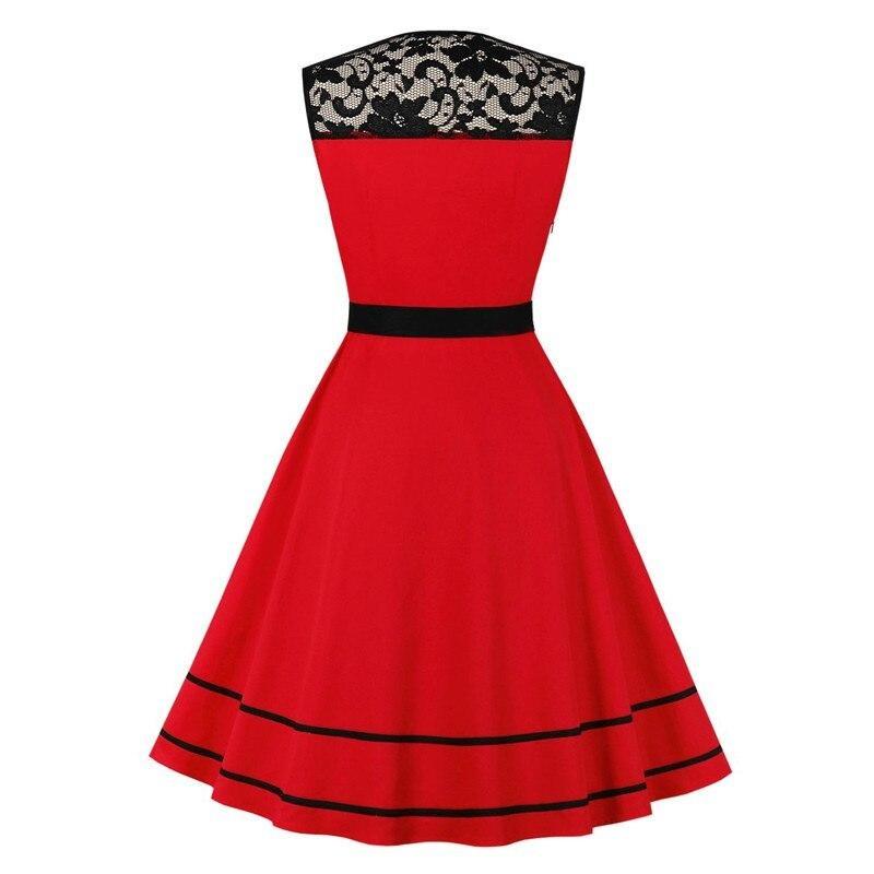 Vintage Rockabilly Red Evening Dress