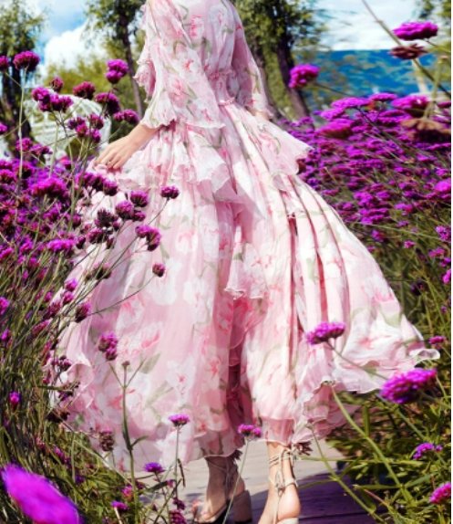 Vintage Pink Lace Dress