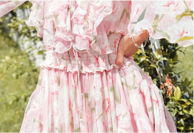 Vintage Pink Lace Dress
