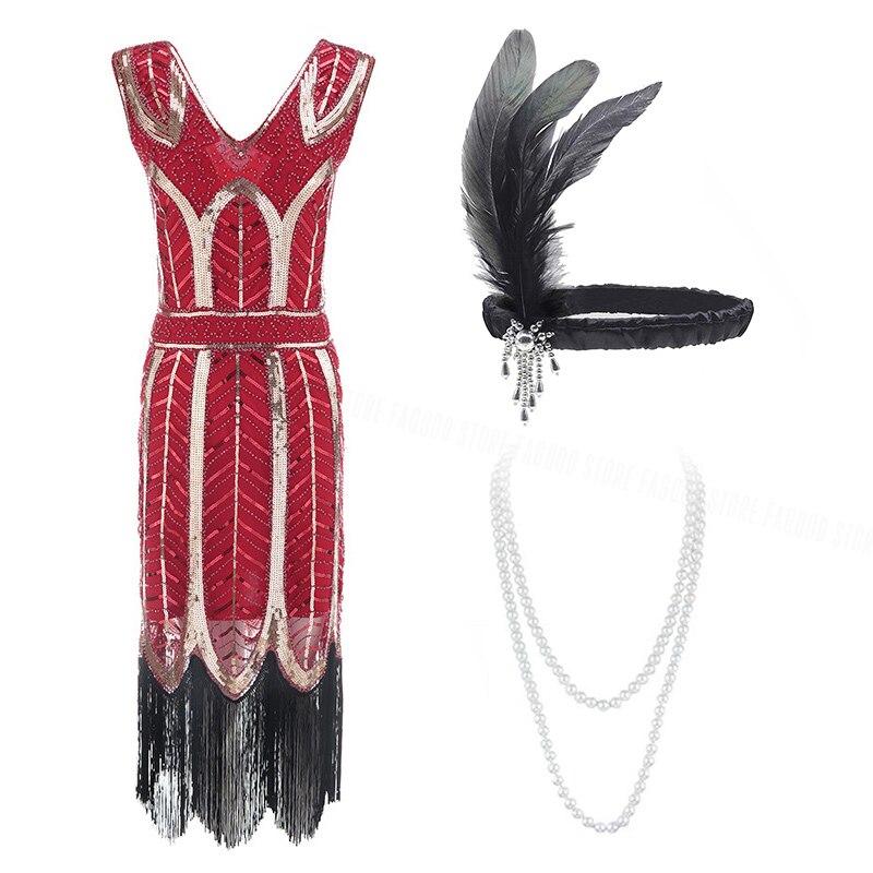 20s 30s Dress Red