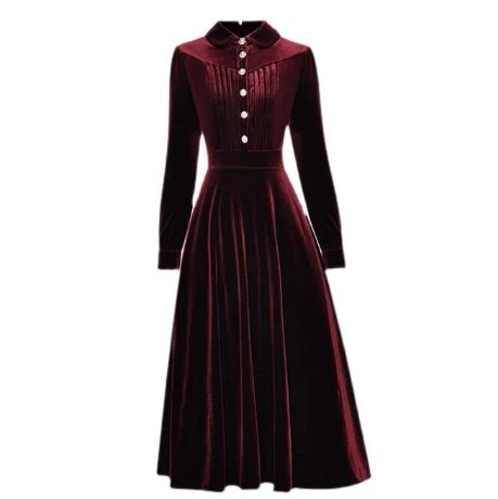 40s 50s Burgundy Dress