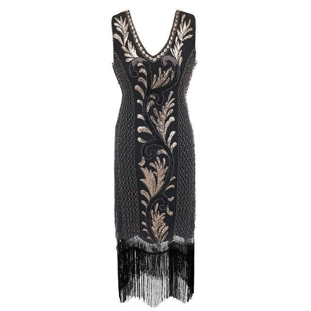 Black And Gold Gatsby Spirit Dress
