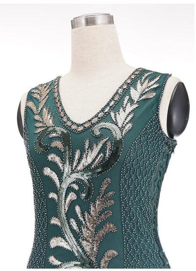 Green And Gold Gatsby Spirit Dress
