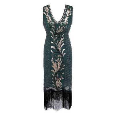 Green And Gold Gatsby Spirit Dress